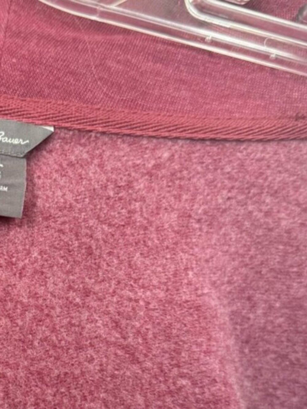 Eddie Bauer NEW Camp Cotton Fleece Wrap Pockets Cardigan Sweater Top Burgundy L - Picture 13 of 16